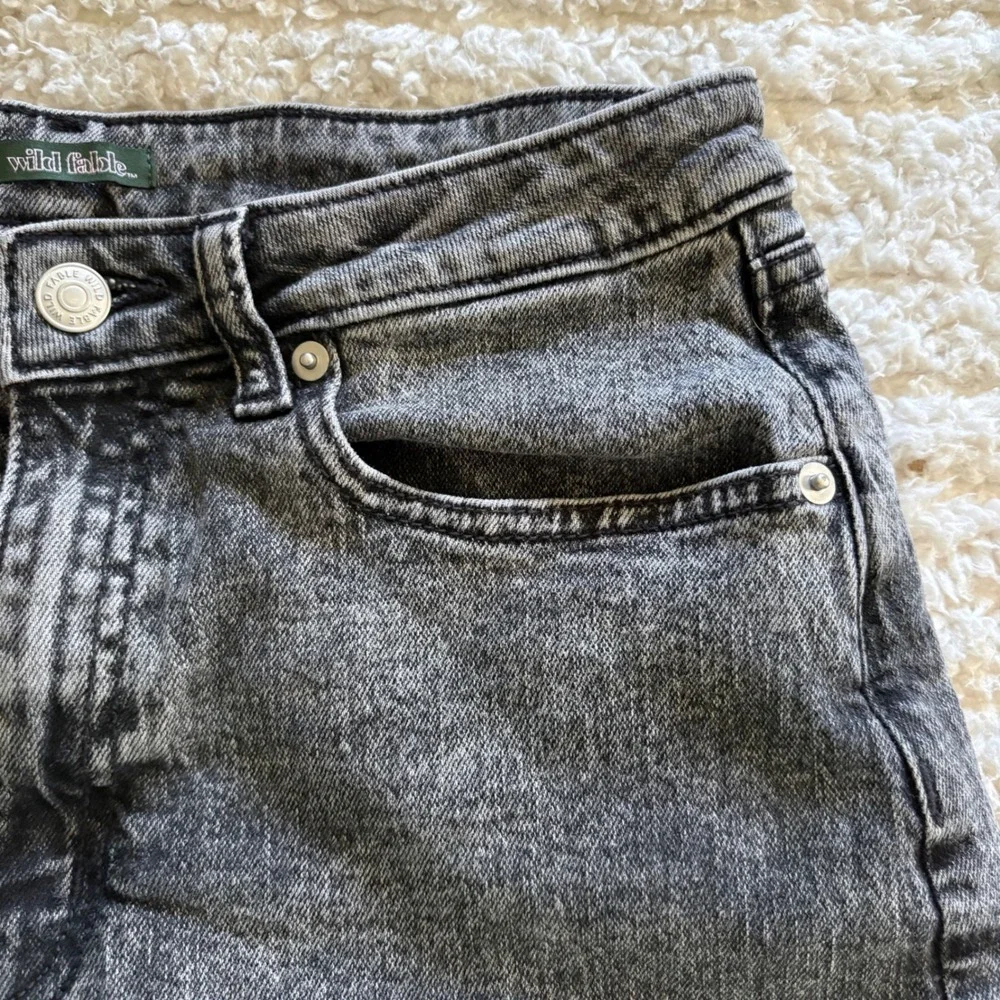 Wild Fable Women Super High Rise Rolled Cuff Denim Shorts Acid Wash Black Size 6